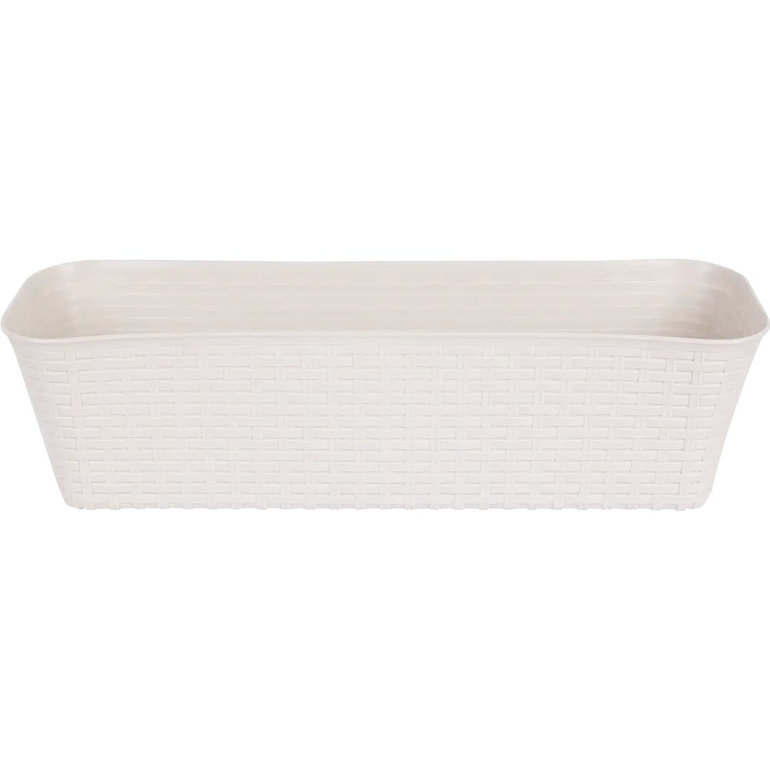 Ящик балконный Idea Ротанг 57.5x18x16 см v16.5 л пластик белый