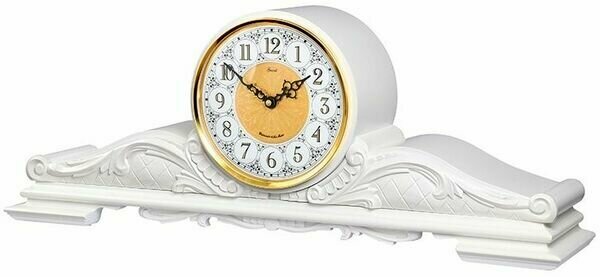 Белые настольные часы Granat Granat с боем и мелодией Vostok T-21067-9