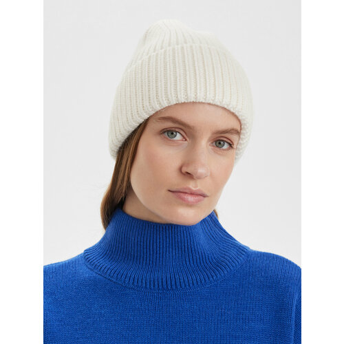 фото Шапка бини kivi clothing, размер one size, белый
