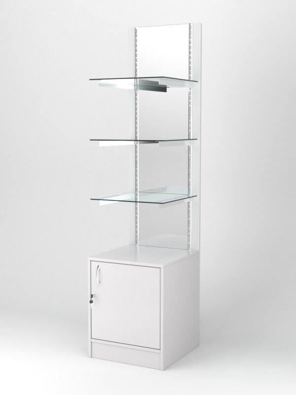 фото Стеллаж "астерия" №12, задняя стенка Зеркало, Серый 45 x 47 x 180 см (ДхШхВ)