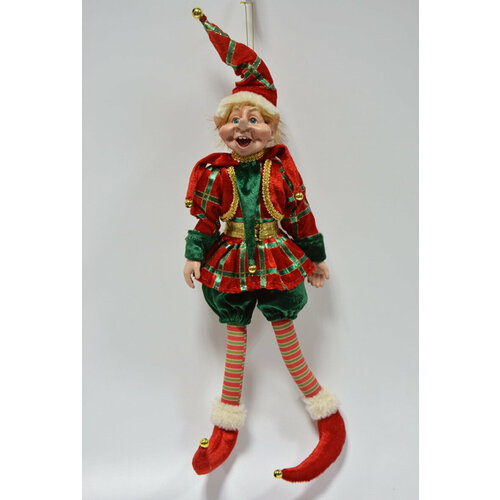 Рождественская декорация Сказочный троль мальчик зеленый (25 см)