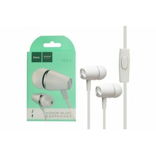 Наушники с микрофоном Hoco M34 12м белые 28900₽