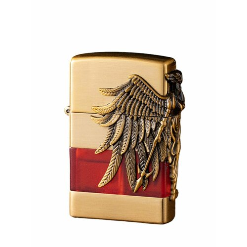 Зажигалка газовая золотистая 