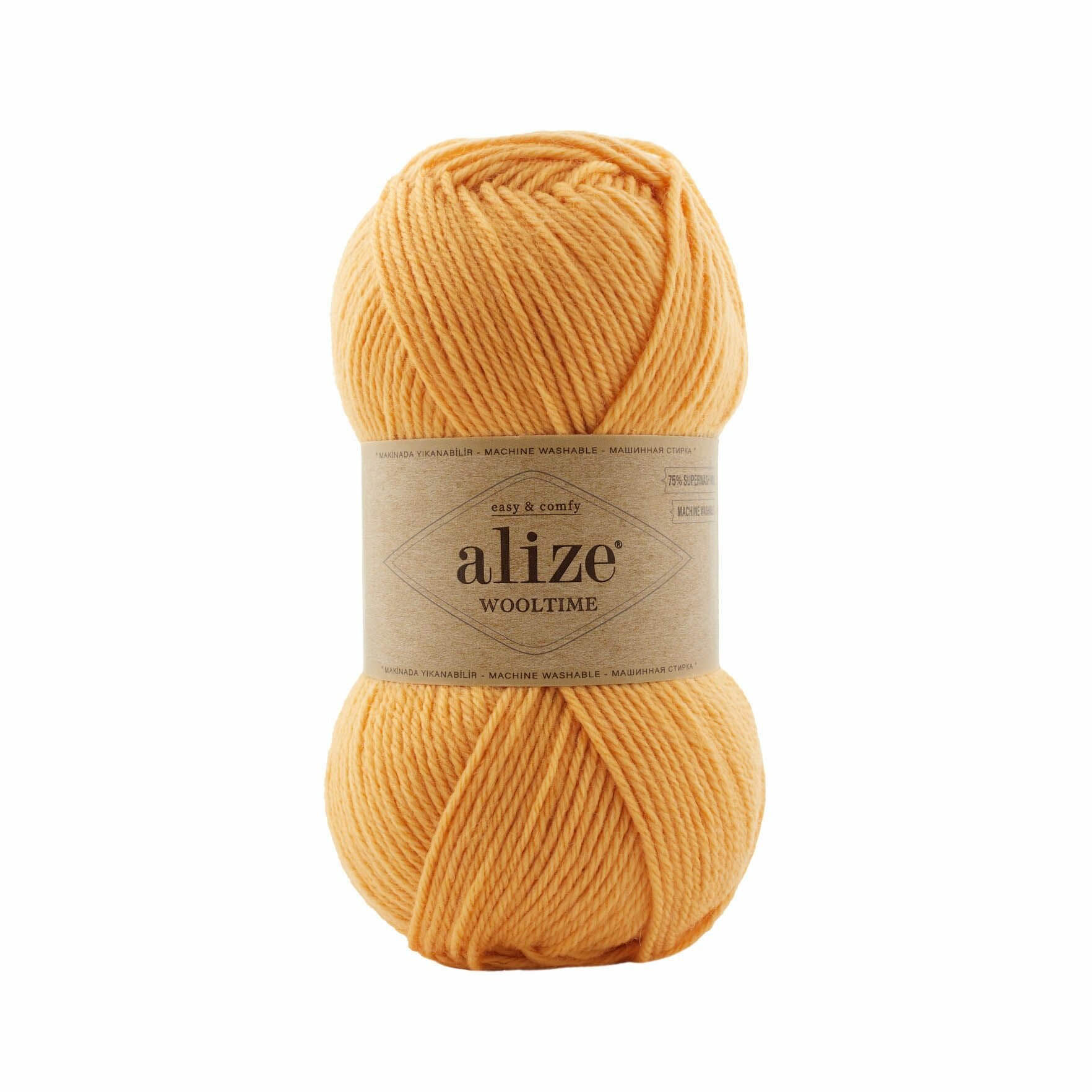 Пряжа ALIZE Wooltime Суперваш Вултайм 5*100г*200м цвет 423 Тосканский Жёлтый