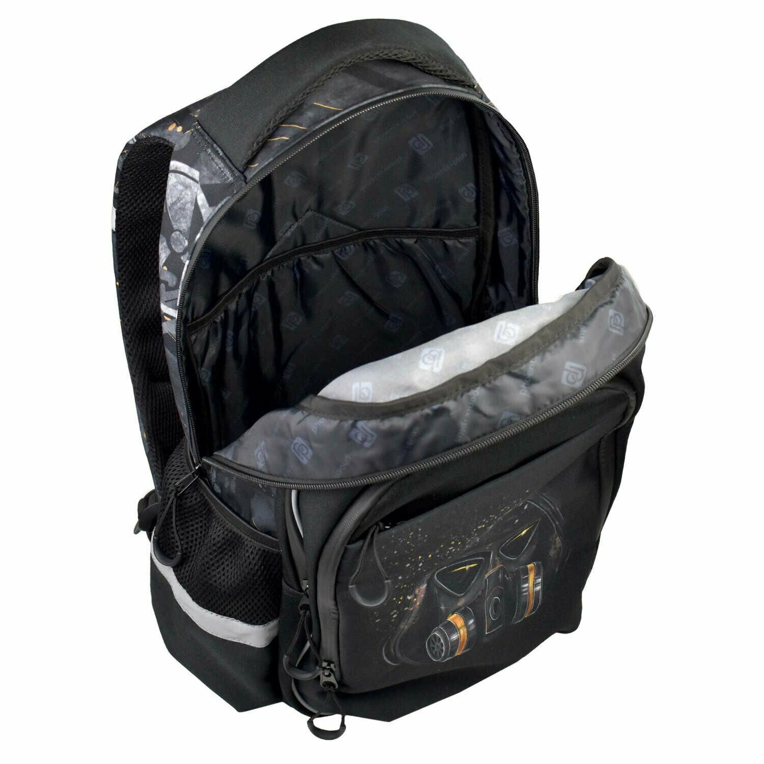 Рюкзак школьный Феникс+ "Темный райтер" 31*44*16см, 3 передних, 2 боковых кармана, уплотненная спинка