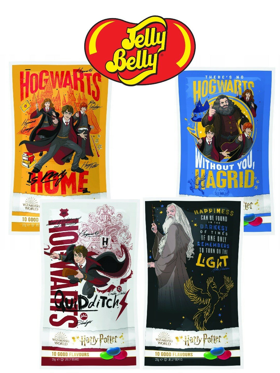 Jelly Belly, Драже Harry Potter, 10 вкусов 28 г*4 шт.