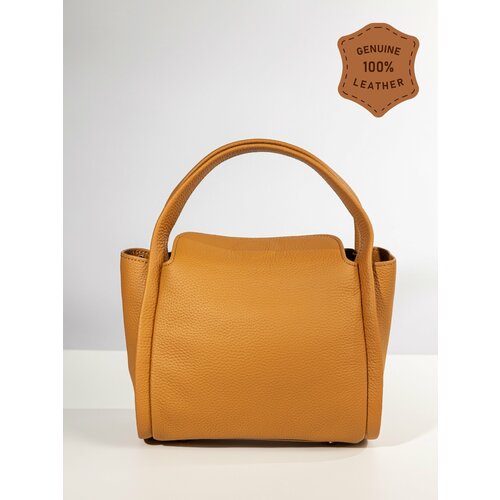 фото Сумка кросс-боди angelo maggiore amber/camel, фактура зернистая, матовая, горчичный