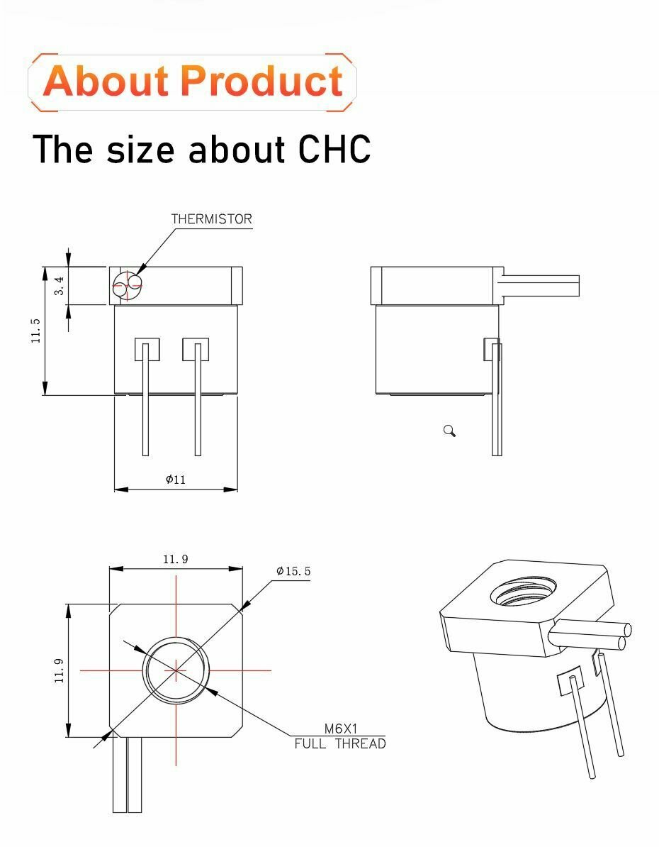 Нагревательный блок CHC 24V от Trianglelab — фото 7