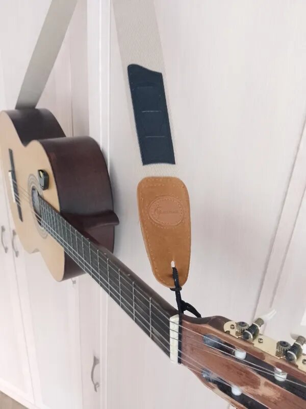 Мягкий синий тканевый ремень для гитары с замшевыми наконечниками
