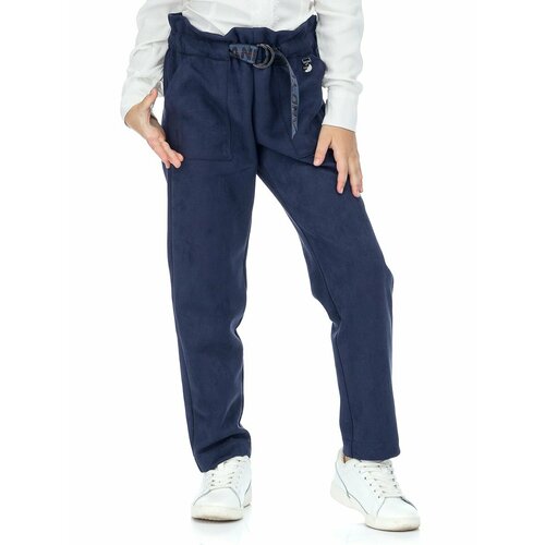 фото Школьные брюки letty, классический стиль, размер 146, синий