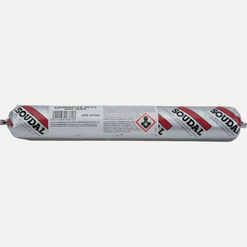Изображение товара Полиуретановый клей-герметик SOUDAL Соудафлекс 40 ФС белый 600 мл 146686