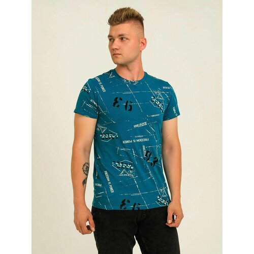 Футболка, размер 56, бирюзовый