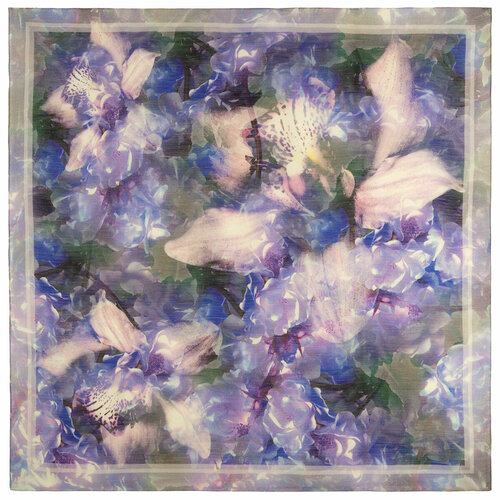 фото Платок павловопосадская платочная мануфактура,115х115 см, пыльная роза, фиолетовый