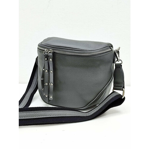 Сумка кросс-боди STEFFALINI, фактура зернистая, серый