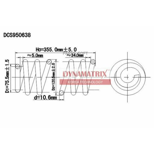 Пружина задней подвески Dynamatrix-Korea DCS950638