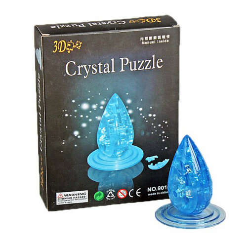 фото 3d-пазл yuxin "капля" crystal puzzle, голубая yu xin