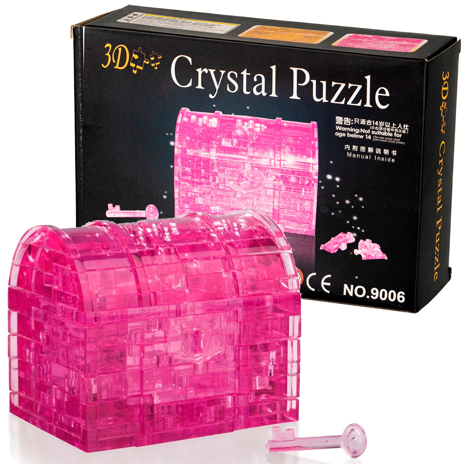 3D-Пазл Yuxin "Сундук" Crystal Puzzle, Розовый