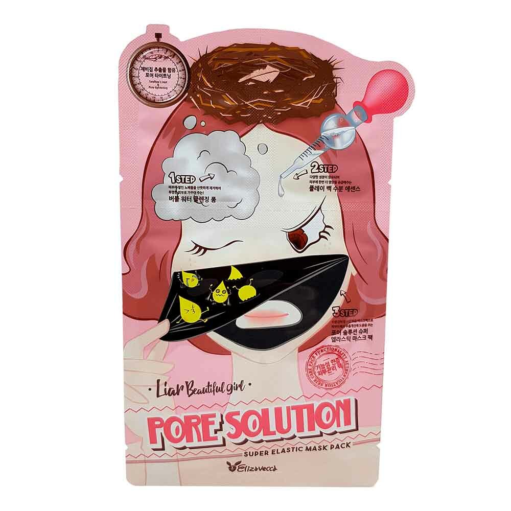 Elizavecca Liar Beautiful Girl Pore Solution Super Elastic Mask Pack Трехступенчатая маска для лица 25+2+2мл