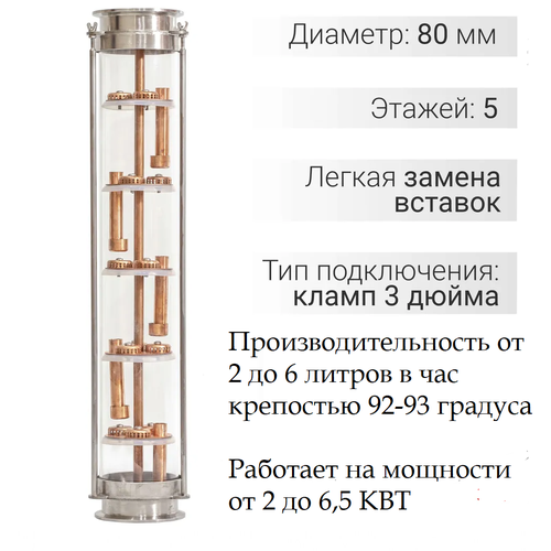 Колпачковая медная тарельчатая колонна 3 дюйма по 3 колпачка на этаже Быстроразборная многофункциональная