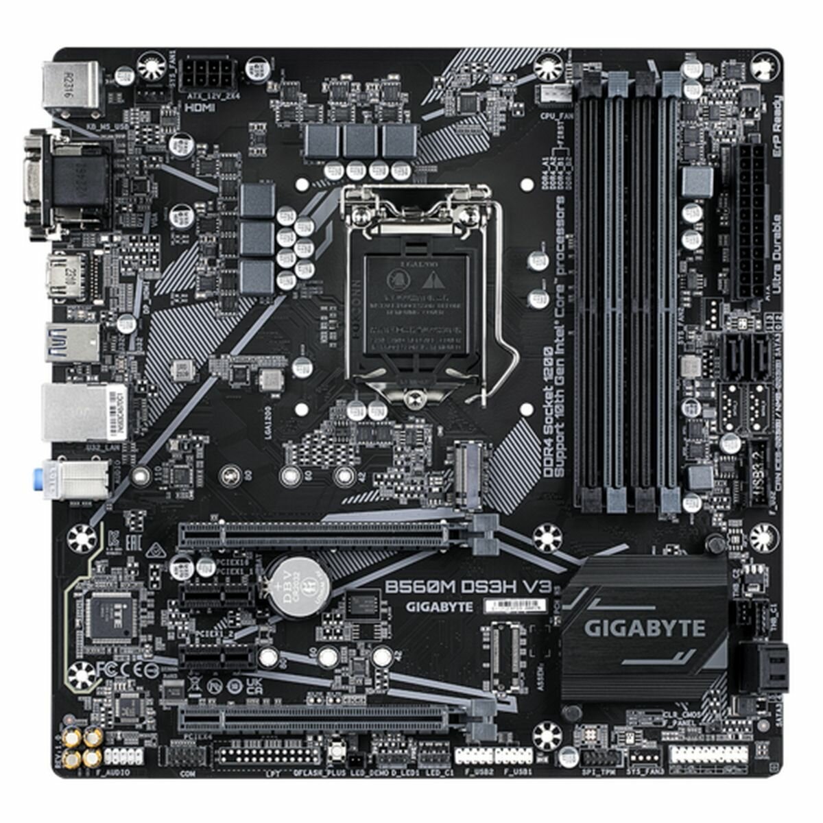 Материнская плата Gigabyte B560M DS3H V3, Socket 1200, Intel H470, mATX