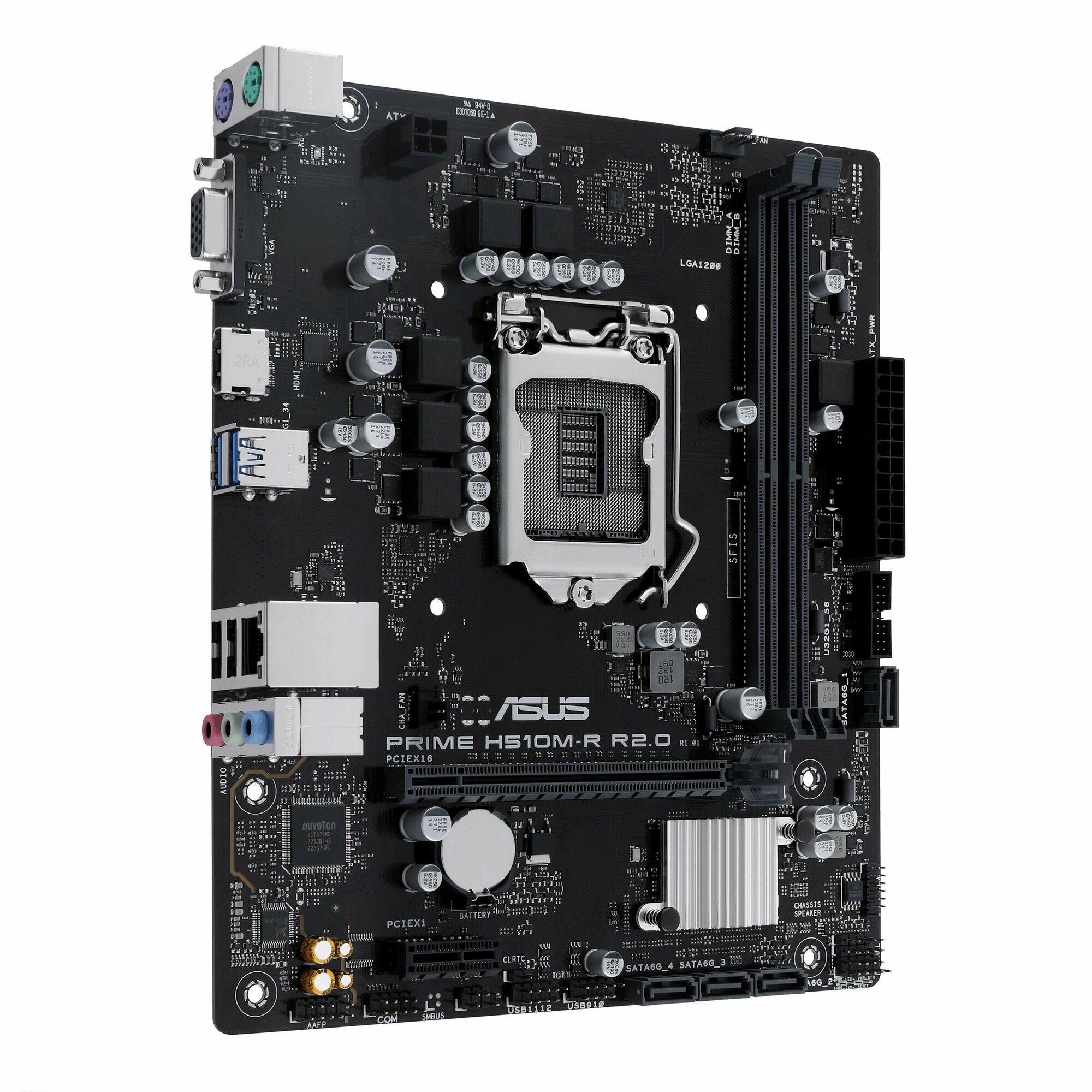 Материнская плата Asus PRIME H510M-R R2.0-SI, Soc-1200, Intel H470, mATX - фото №3