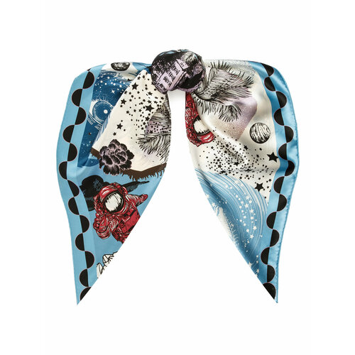 фото Платок eleganzza,110х110 см, голубой, мультиколор