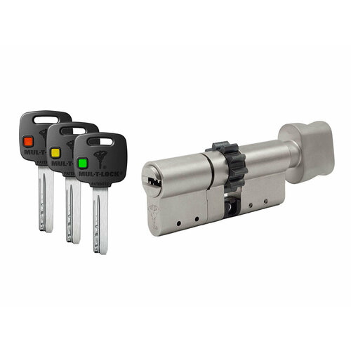 Цилиндр Mul-t-Lock MTL300 Светофор ключ-вертушка (размер 60х40 мм) - Никель, Шестеренка