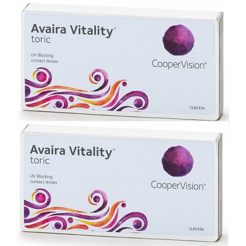 Контактные линзы CooperVision Avaira Vitality toric, 6 шт., R 8,5, D +1, CYL: -0,75, AХ: 10, 2 уп.