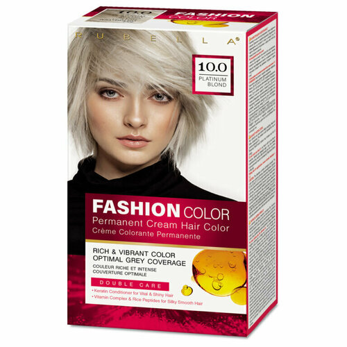 RUBELLA Fashion Color Краска для волос тон 10.0 Platinum Blond 50мл набор оттеночных пенок для волос от желтизны оттенки amethyst 50мл и platinum 50мл