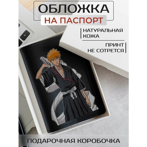 фото Обложка для паспорта russian handmade обложка на паспорт аниме, манга блич op02132, черный