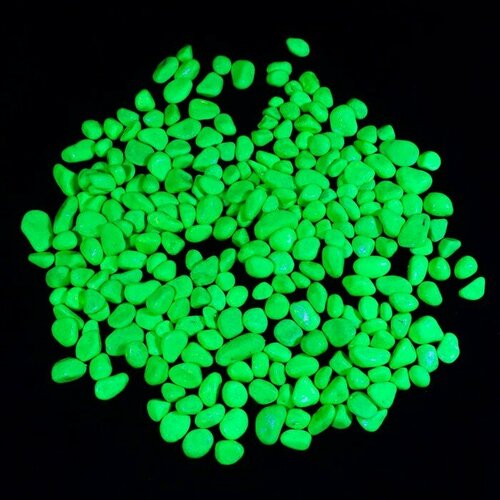 Грунт декоративный, флуоресцентный, лимонный, 800 г , фр 8-12 мм