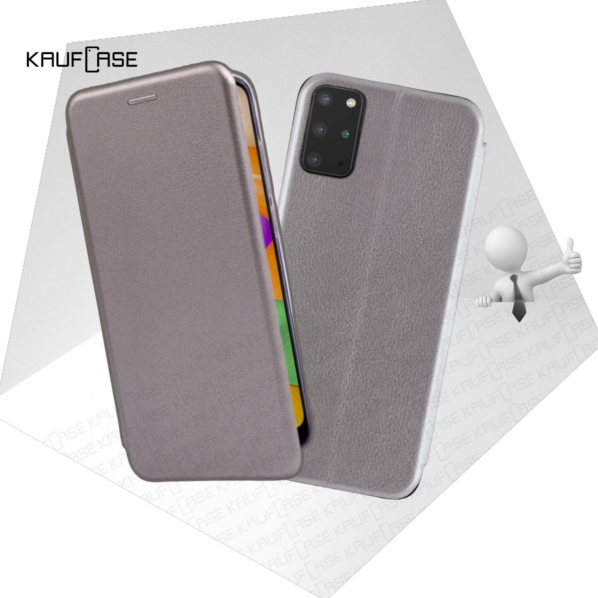 Чехол книжка KaufCase для телефона Samsung S20+ (S985) (6.7"), серебро. Трансфомер