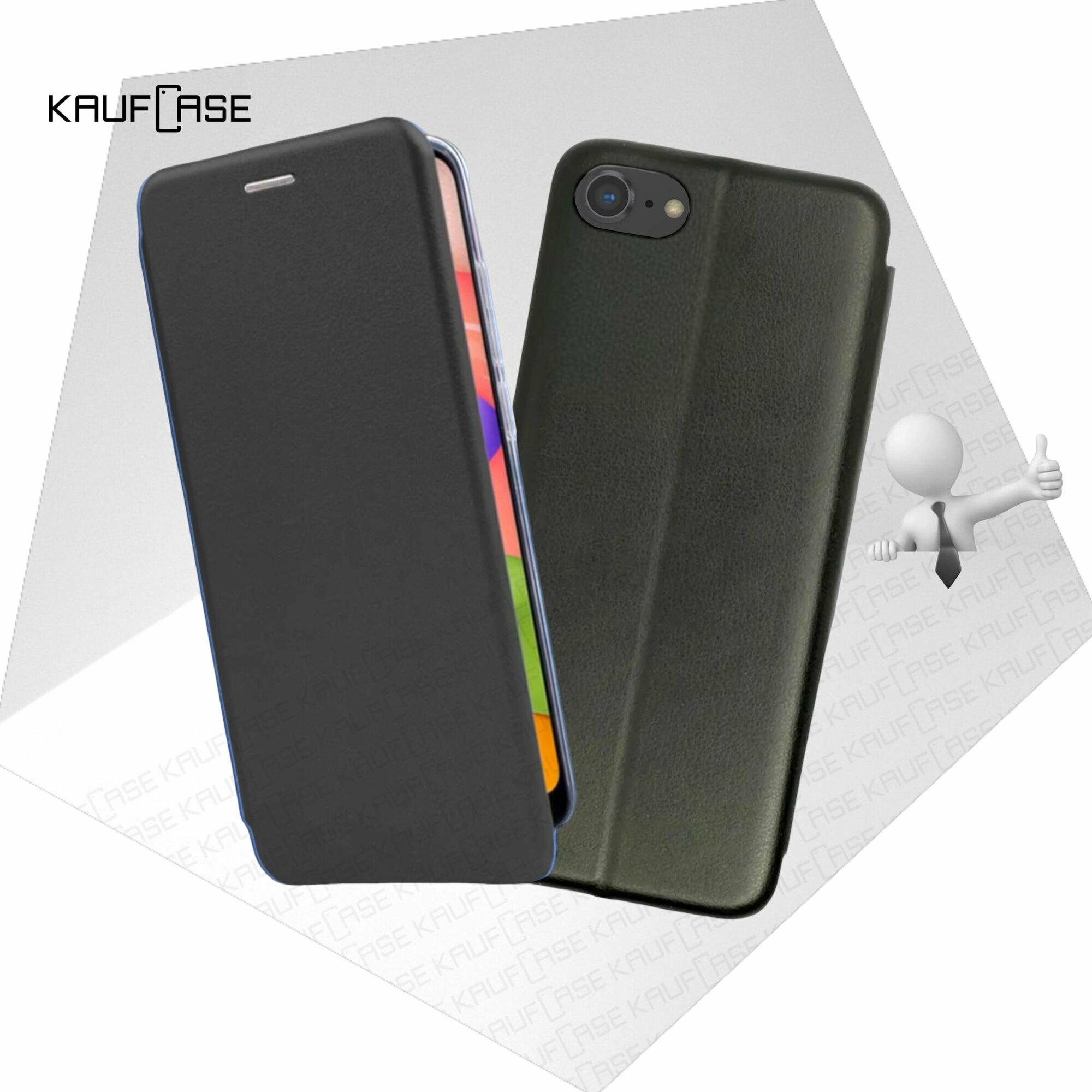 Чехол книжка KaufCase для телефона Apple iPhone 7 /8 /SE 2020 (4.7"), черный. Трансфомер