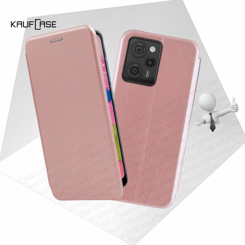 Чехол книжка KaufCase для телефона Xiaomi Poco X5 Pro (6.67), розовое золото. Трансфомер чехол книжка kaufcase для телефона samsung a03s a037 6 5 розовое золото трансфомер