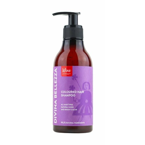 Шампунь для окрашенных волос на основе красного вина Divina Bellezza Coloured Hair Shampoo 1768₽