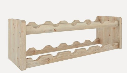 Изображение товара Стеллаж для вина и шампанского на 12 бутылок из дерева, размеры с бутылками Ш63.5хВ26хГ30, цвет дерева