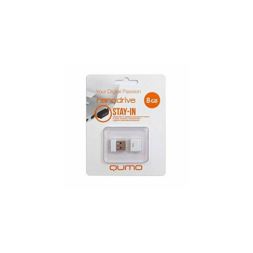 USB 2.0 QUMO 8GB NANO [QM8GUD-NANO-W] White