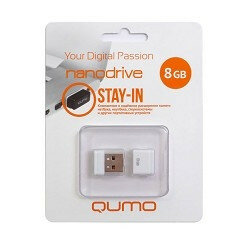 USB 2.0 QUMO 8GB NANO [QM8GUD-NANO-W] White