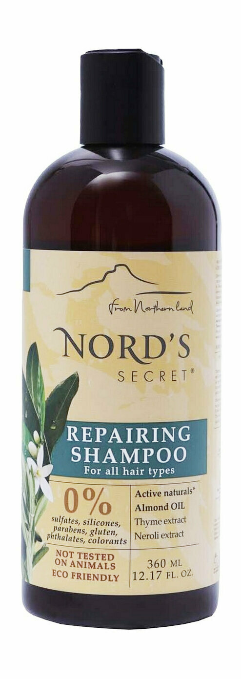 Восстанавливающий шампунь для волос с миндалем и нероли Nord s Secret Repairing Shampoo Neroli Flower and Almond Oil