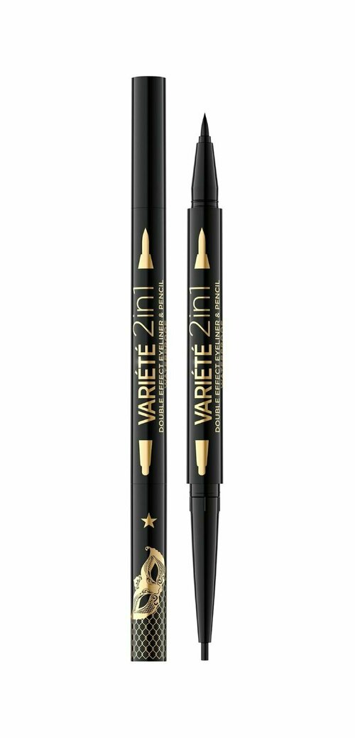 Двусторонний водостойкий карандаш-подводка для глаз 2-в-1 Eveline Variete Double Effect Eyeliner & Pensil