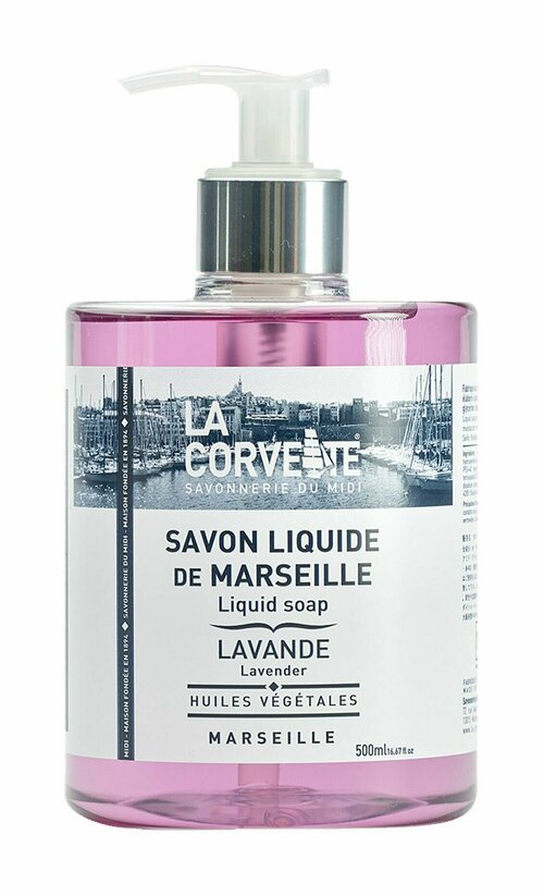 Жидкое мыло для тела с ароматом лаванды 500 мл La Corvette Savon Liquide De Marseille Lavande
