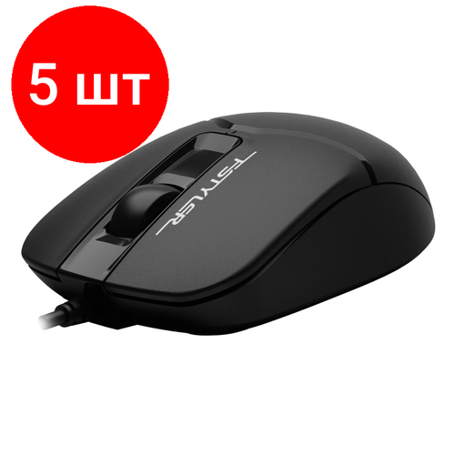 Комплект 5 штук, Мышь компьютерная A4Tech Fstyler FM12 чер опт (1200dpi) USB (3but) мышь проводная a4tech fstyler fm12 чёрный usb