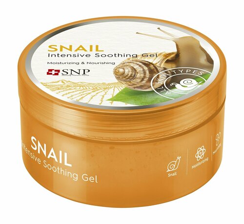 Увлажняющий гель для лица и тела с муцином улитки SNP Snail Intensive Soothing Gel