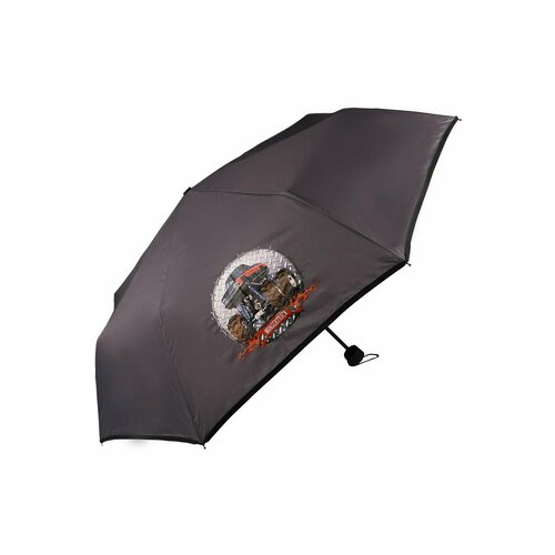 Зонт ArtRain, автомат, 3 сложения, купол 98 см., 8 спиц, серый