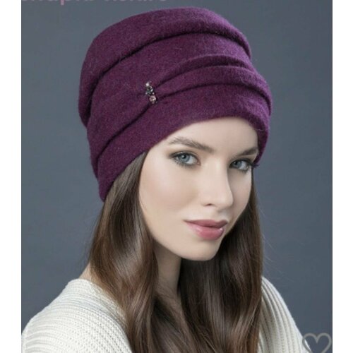 Шапка  шапка женская зимняя, шерсть, утепленная, размер 56, бежевый