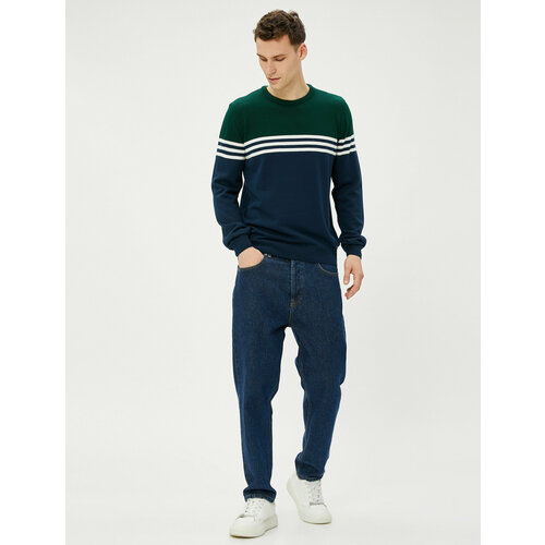 фото Свитер koton, размер 46, черный, синий