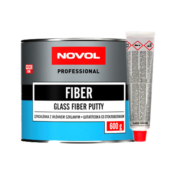 Шпатлёвка со стекловолокном Novol FIBER 0,6 кг