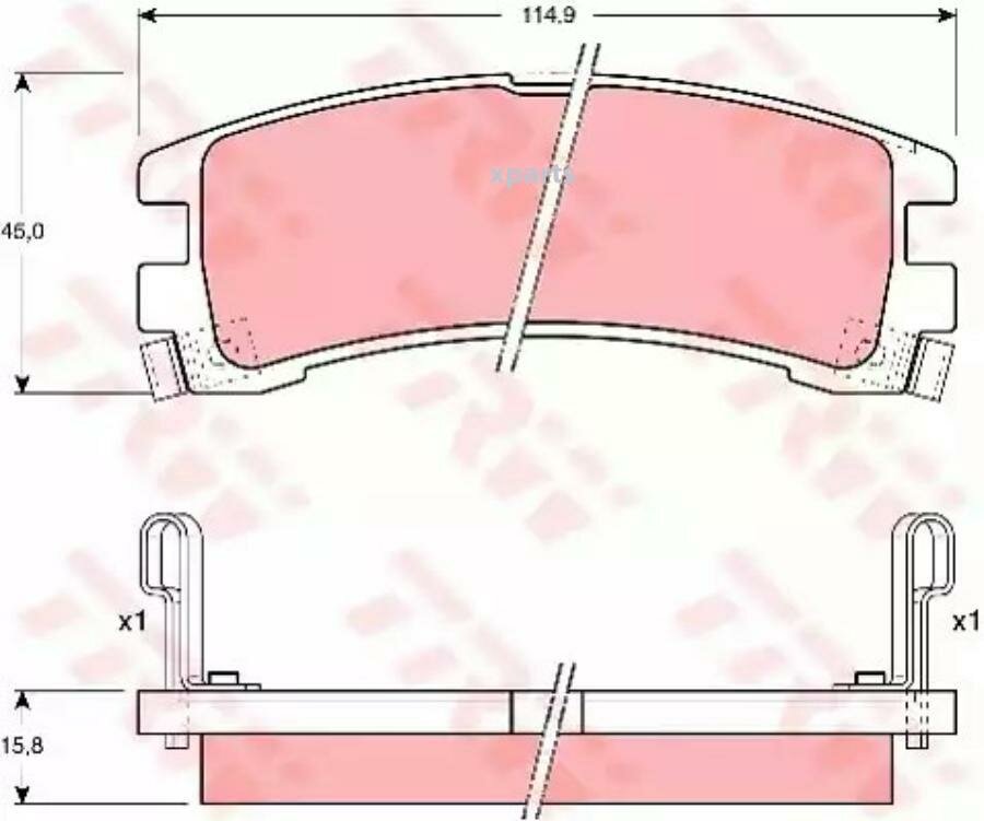 Gdb1018_=347 02=Fdb1029=572234B ! Колодки Дисковые З Nissan Terrano 2.4I/3.0I/2.7Td 87-96 TRW арт. GDB1018