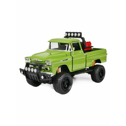 Модель машины Off-Road Truck - 1958 Chevy Apache Fleetside Pickup 1/24, зеленый, 1 шт.