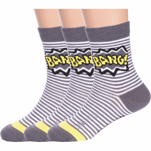 фото Носки conte 3 пары, размер 12, серый